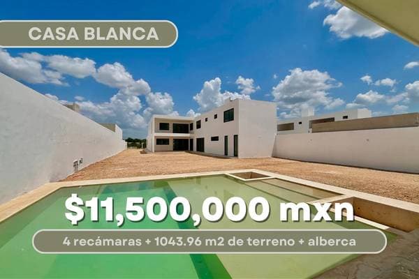 Casa Venta Mérida, Casa Blanca, Imponente, 1,043.96, 4 Habits, 7 Baños