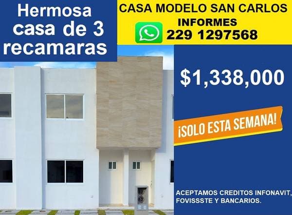 Casa Nueva En Veracruz De 3 Recamaras Y 2.5 Baños